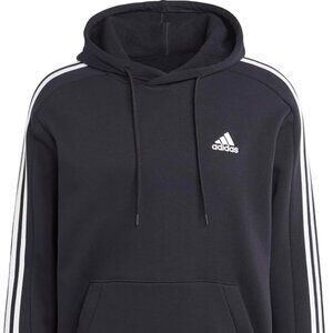 Adidas Men’s Black And White Stripes Hooded Pullover Sweatshirt. Size SM